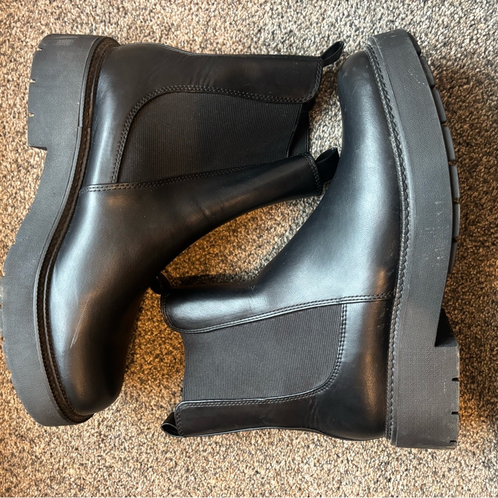 a new day Black Combat Boots